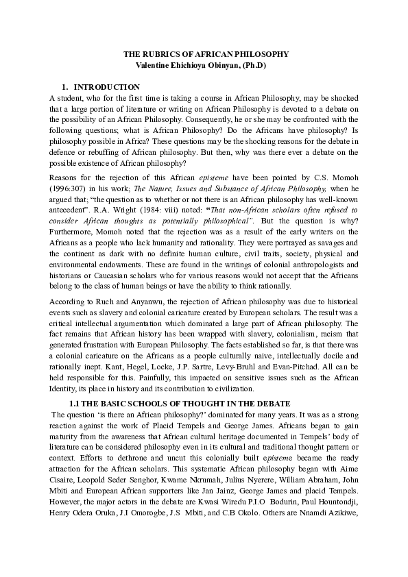 Branches of african philosophy picture