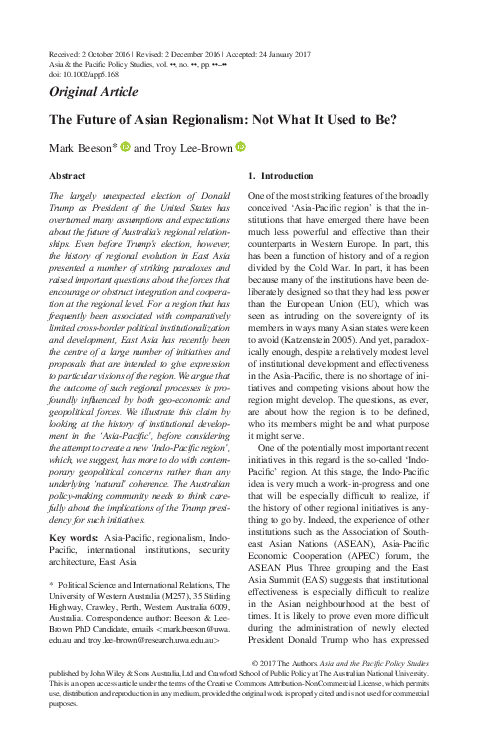 Characteristics of asian regionalism picture