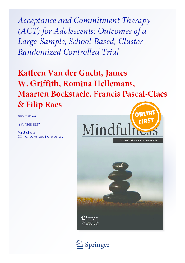 (PDF) Acceptance and Commitment Therapy (ACT) for Adolescents: Outcomes ...