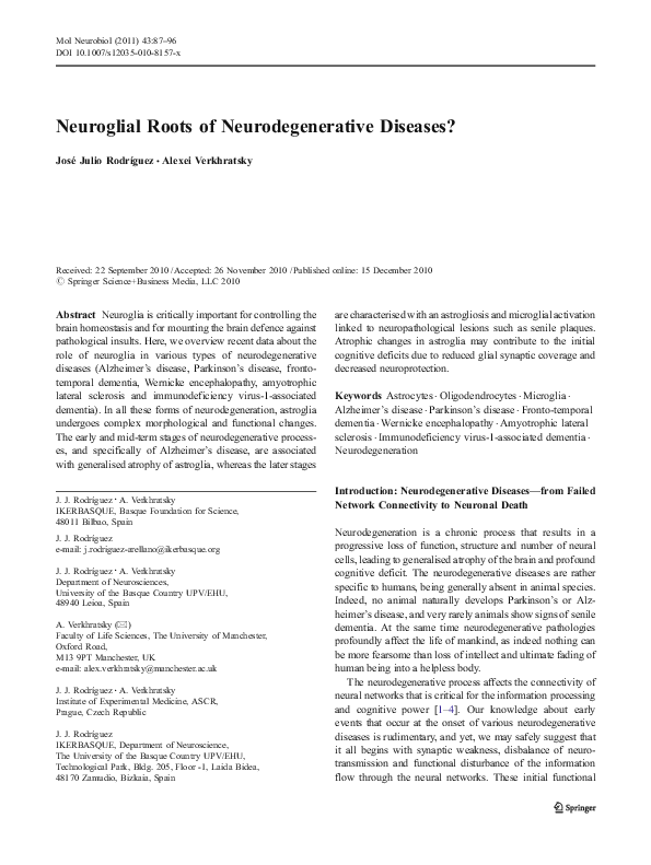 In vitro models of neurodegenerative diseases picture