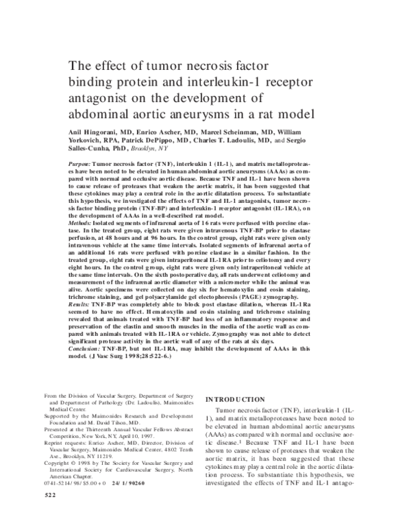 (PDF) The effect of tumor necrosis factor binding protein and ...