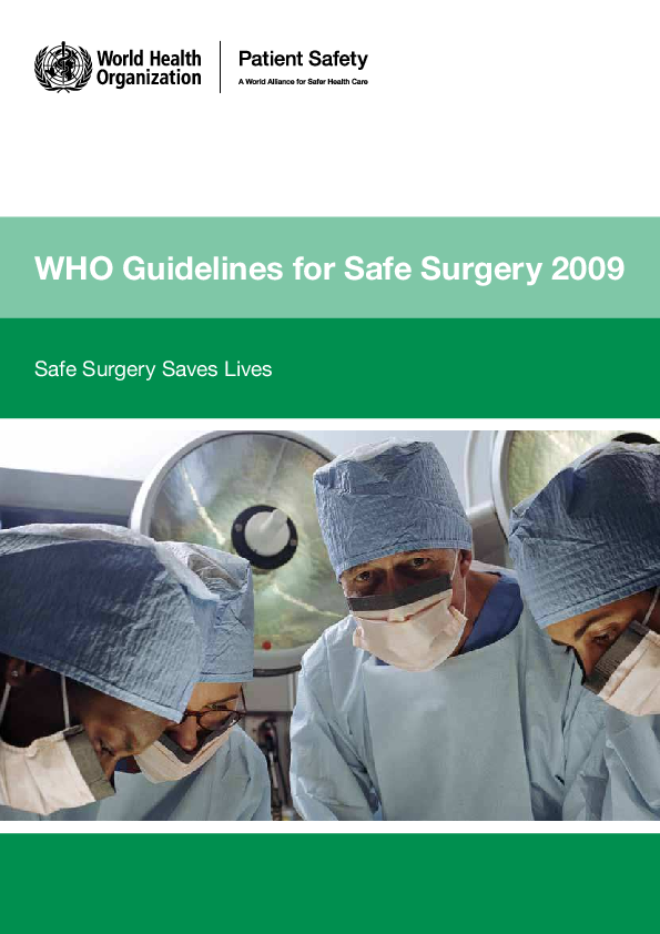 (PDF) WHO Guidelines for Safe Surgery 2009 Safe Surgery Saves Lives