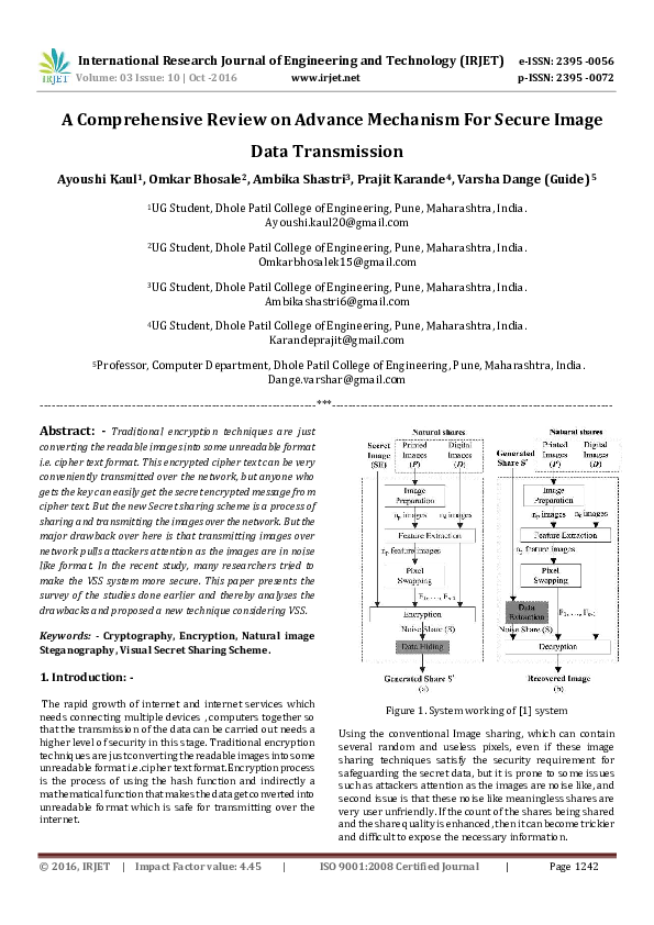 (PDF) A Comprehensive Review on Advance Mechanism For Secure Image Data ...