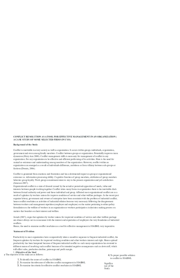 Case study about conflict in an organization image