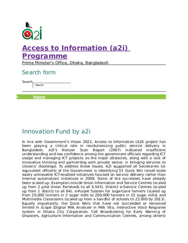 (DOC) Access to Information (a2i) Programme