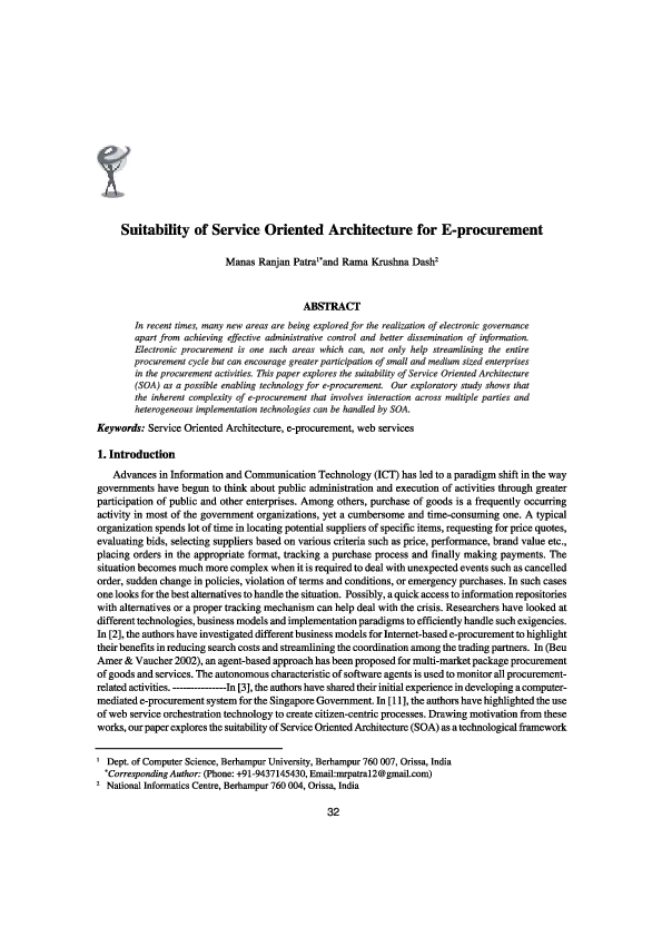  pdf suitability of service oriented architecture for e procurement