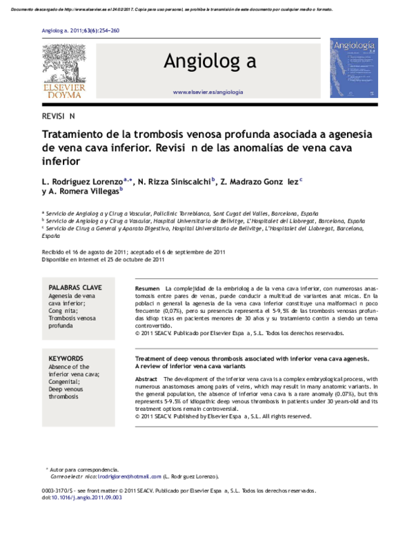 Tratamiento retroaórtico de la hipertensión de la vena renal izquierda Tratamiento retroaórtico de la hipertensión de la vena renal izquierda
