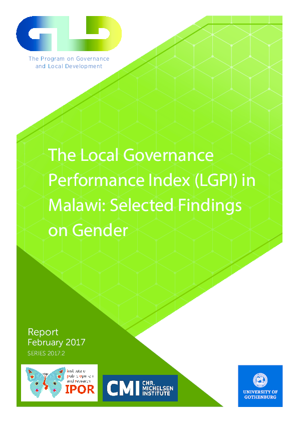 (PDF) The Local Governance Performance Index (LGPI) in Malawi: Selected ...