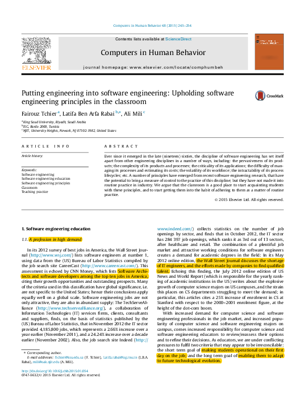 (PDF) Putting engineering into software engineering: Upholding software ...