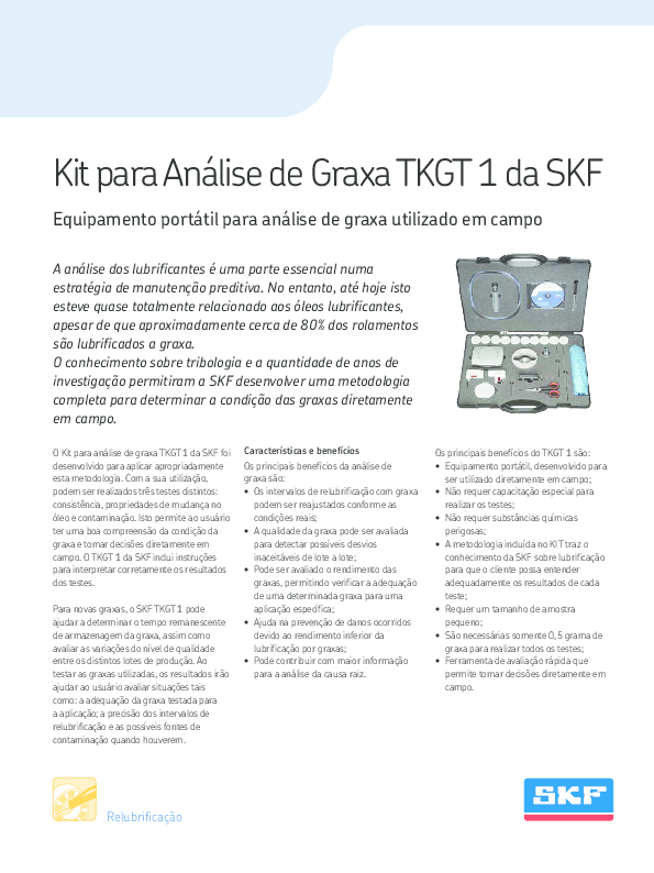 (PDF) Kit para Análise de Graxa TKGT 1 da SKF Luiz Henrique