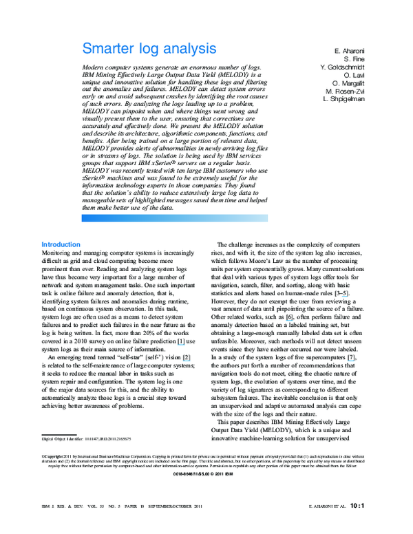 (PDF) Smarter log analysis