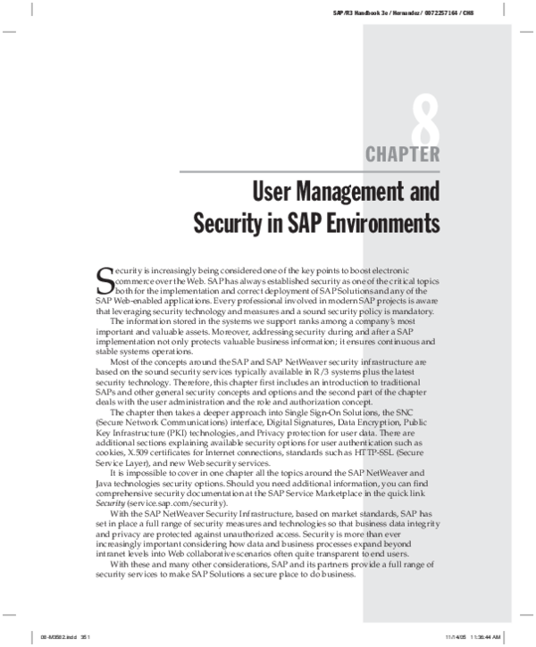 (PDF) 8 User Management and Security in SAP Environments