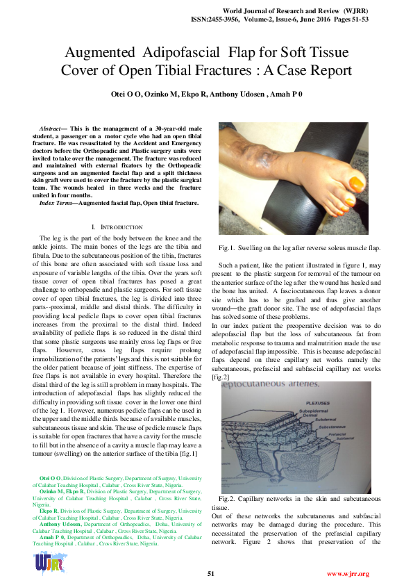 (PDF) Augmented Adipofascial Flap for Soft Tissue Cover of Open Tibial ...
