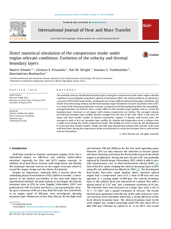 (PDF) Direct numerical simulation of the compression stroke under ...