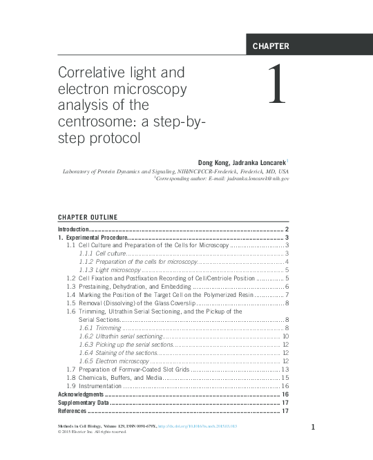 (PDF) Correlative light and electron microscopy analysis of the ...