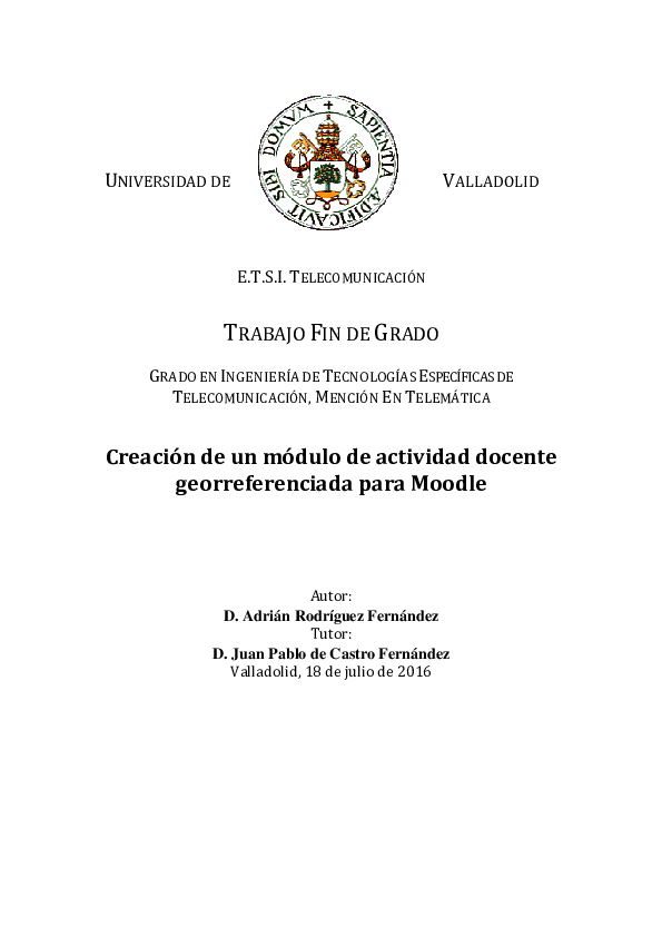 (PDF) TRABAJO FIN DE GRADO Creación de un módulo de actividad docente