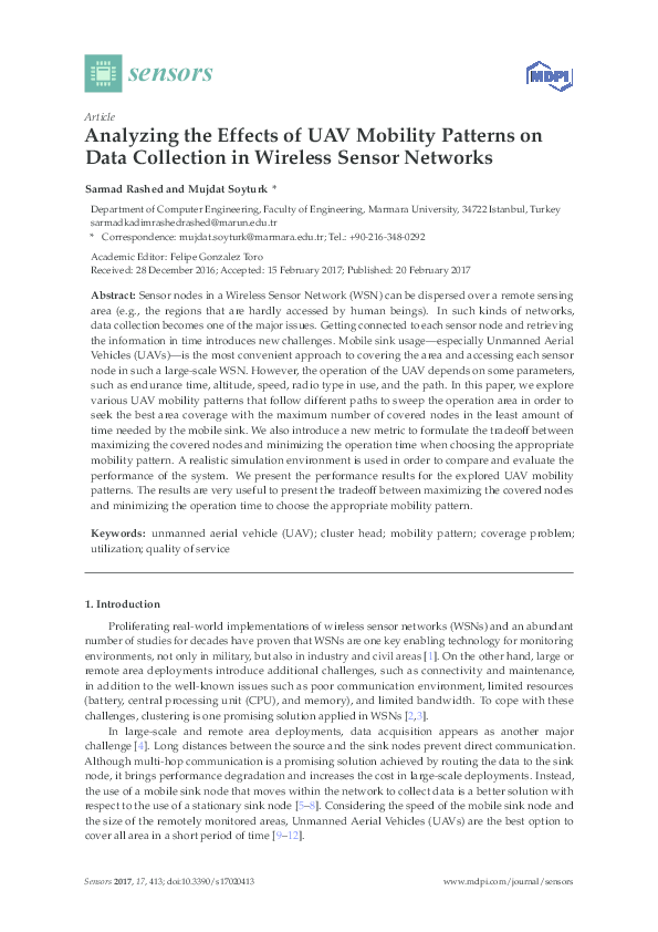 (PDF) Analyzing the Effects of UAV Mobility Patterns on Data Collection ...