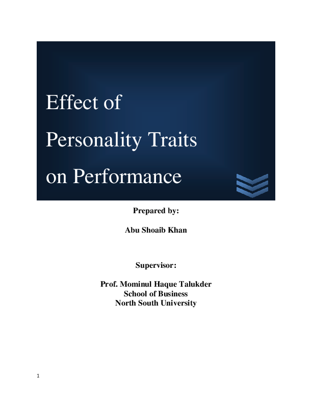(PDF) Effect of Personality Traits on Performance