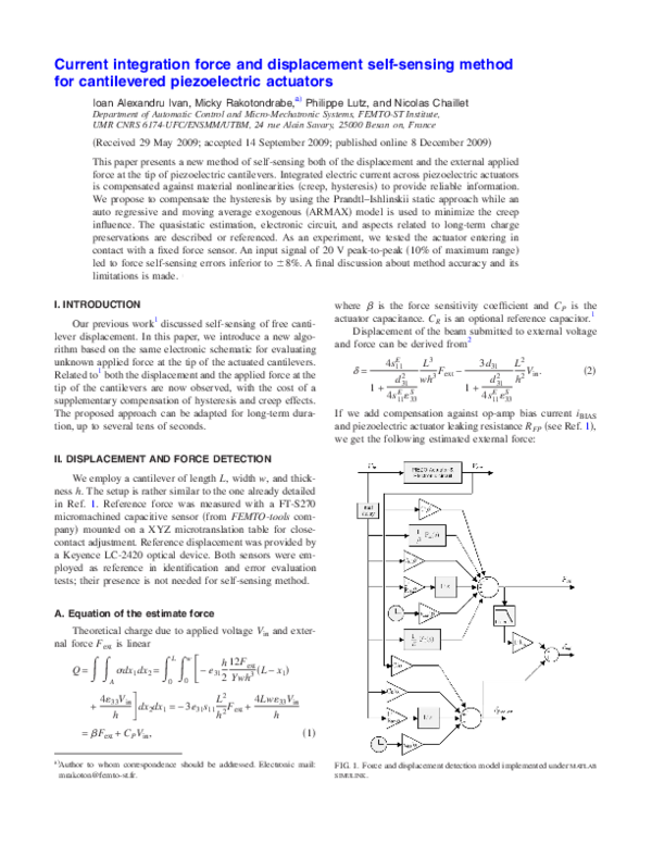 (PDF) Current integration force and displacement self-sensing method ...