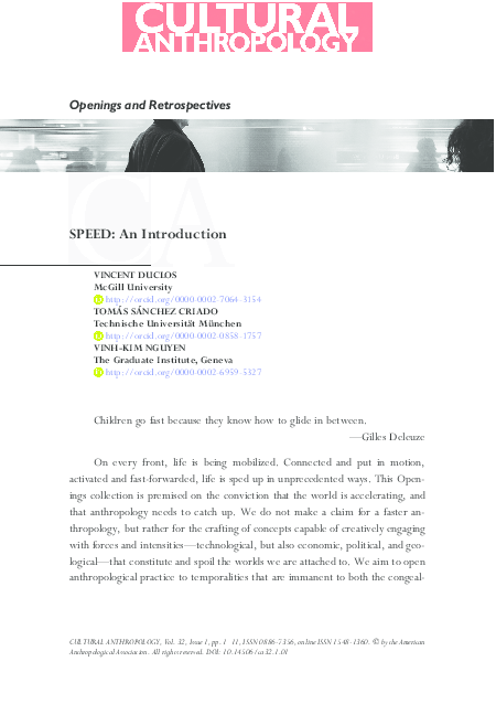 (PDF) Speed: An Introduction