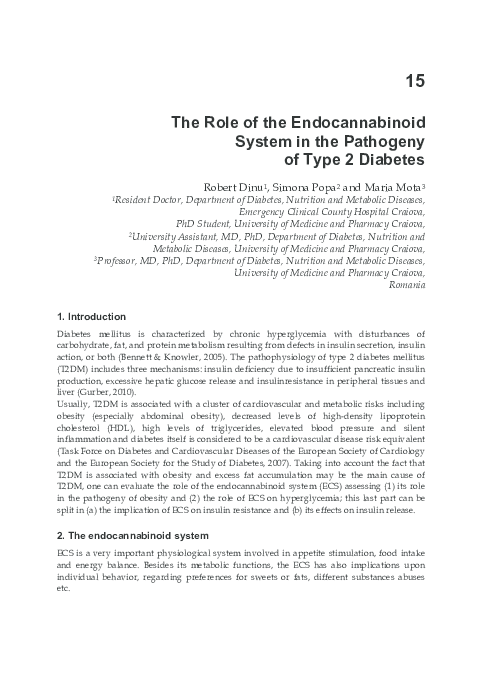(PDF) The Role of the Endocannabinoid System in the Pathogeny of Type 2 ...