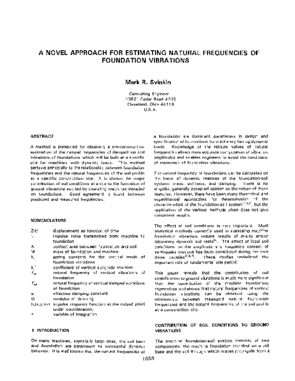 (PDF) A Novel Approach for Estimating Natural Frequencies of Foundation ...