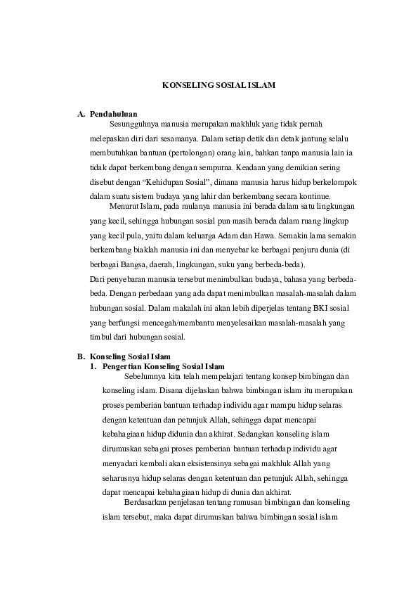 Doc Konseling Sosial Islam Firman Hidayat Academia Edu