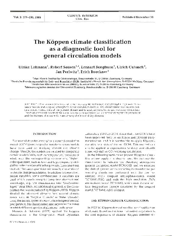(PDF) The K ppen climate classification as a diagnostic tool for ...