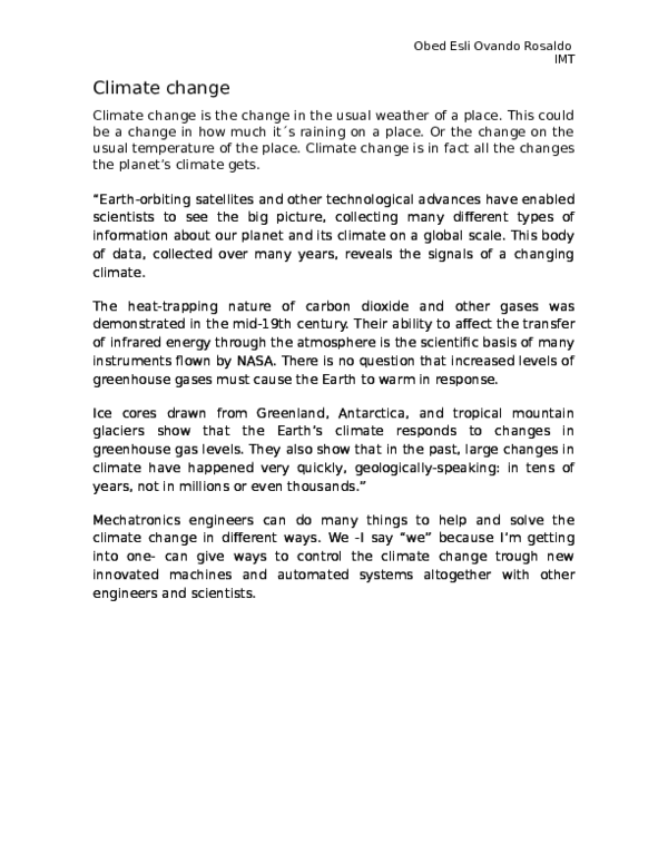 (DOC) Innovative Solutions to Climate Change Crisis