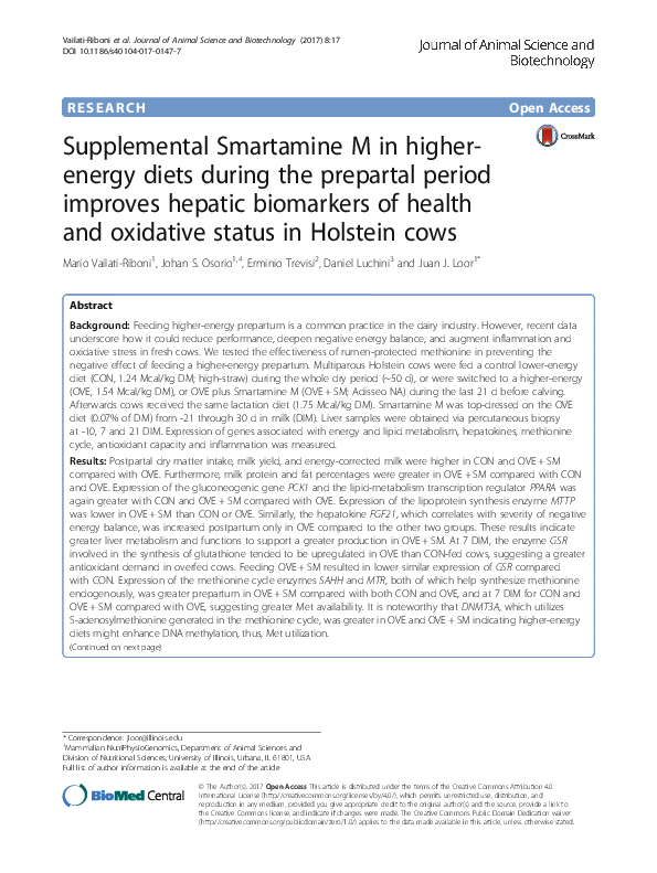 (PDF) Supplemental Smartamine M in higher- energy diets during the ...