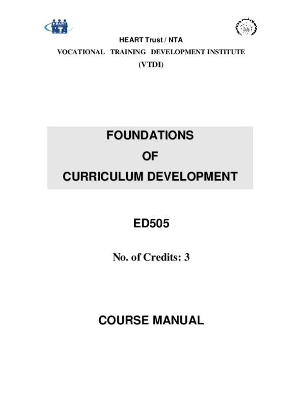 (PDF) HEART Trust / NTA ED505 kadian sewellwilliams Academia.edu