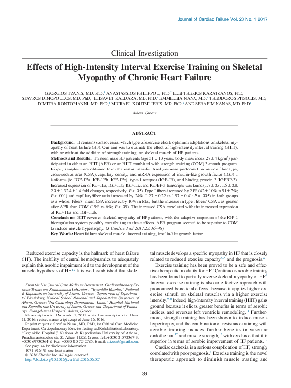 (PDF) Effects of High-Intensity Interval Exercise Training on Skeletal ...