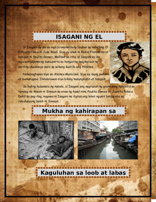 Isagani El Filibusterismo Description Tagalog