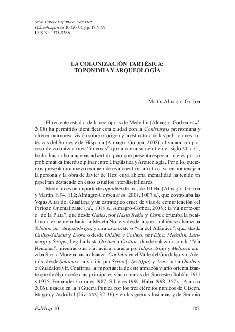 (PDF) Martín AlmagroGorbea