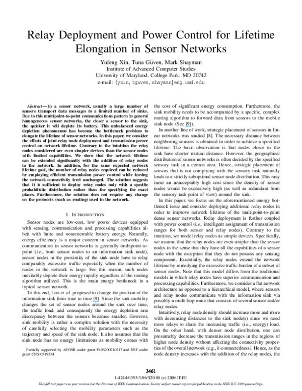 (PDF) Relay Deployment and Power Control for Lifetime Elongation in ...