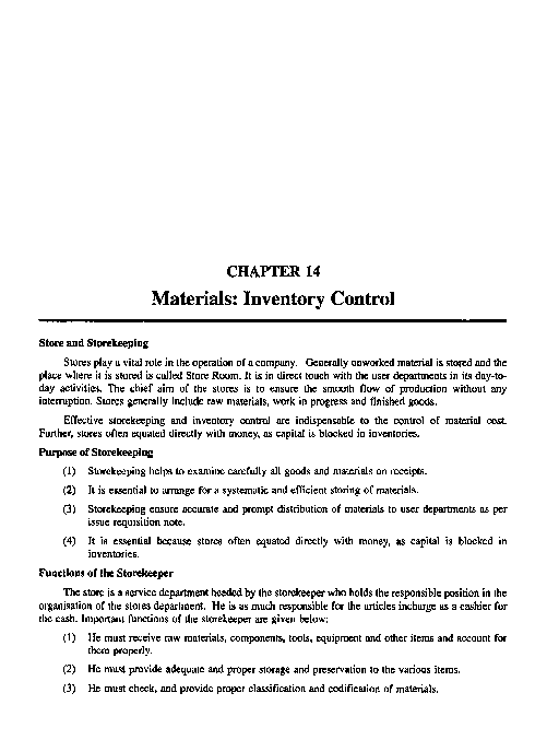 (PDF) Store and Storekeeping Materials Inventory Control Muhammad