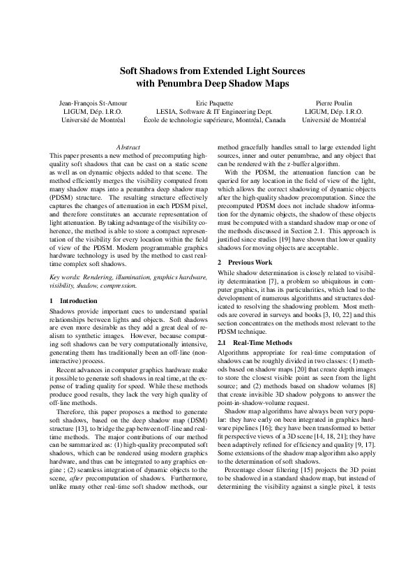 (PDF) Soft Shadows From Extended Light Sources With Penumbra Deep ...