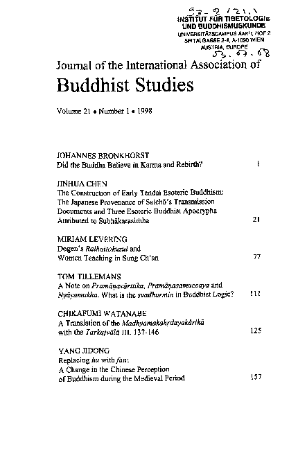 (PDF) Did the Buddha Belive in Karma and Rebirth?
