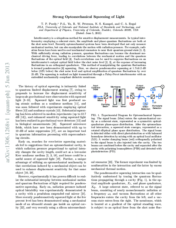 (PDF) Strong Optomechanical Squeezing of Light