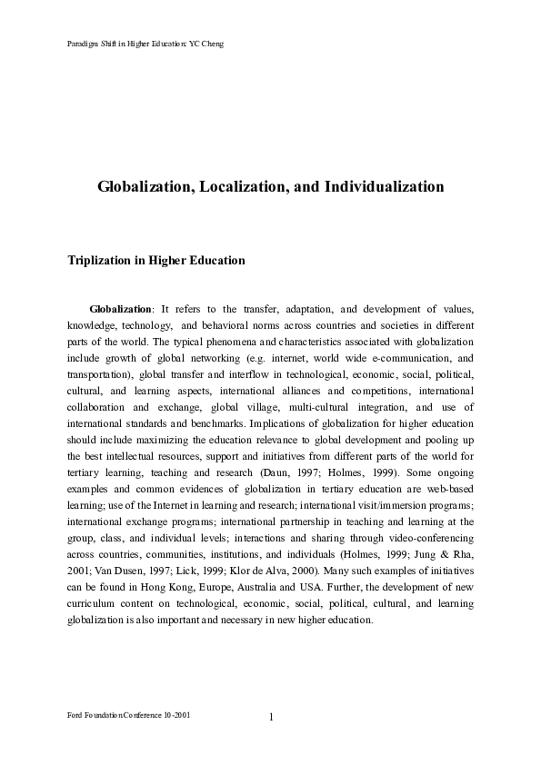 (DOC) Globalization, Localization, and Individualization Triplization ...