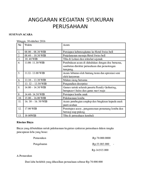 Contoh Susunan Acara Family Gathering Perusahaan Paket Contoh Susunan Acara Family Gathering Perusahaan Paket