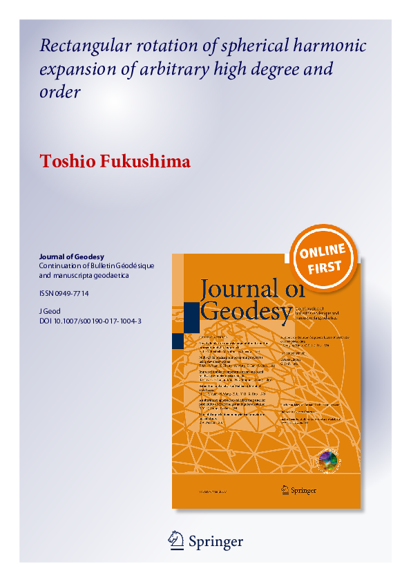 (PDF) Rectangular rotation of spherical harmonic expansion of arbitrary ...