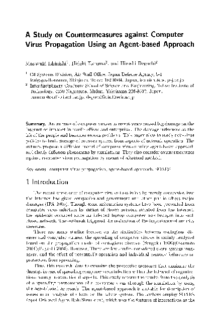 (PDF) A Study on Countermeasures against Computer Virus Propagation ...