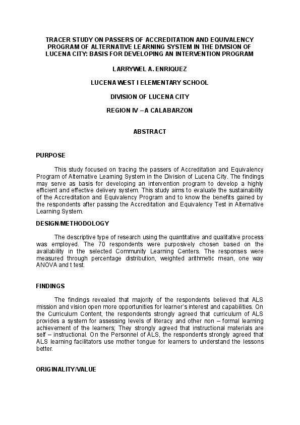 What is a tracer study picture