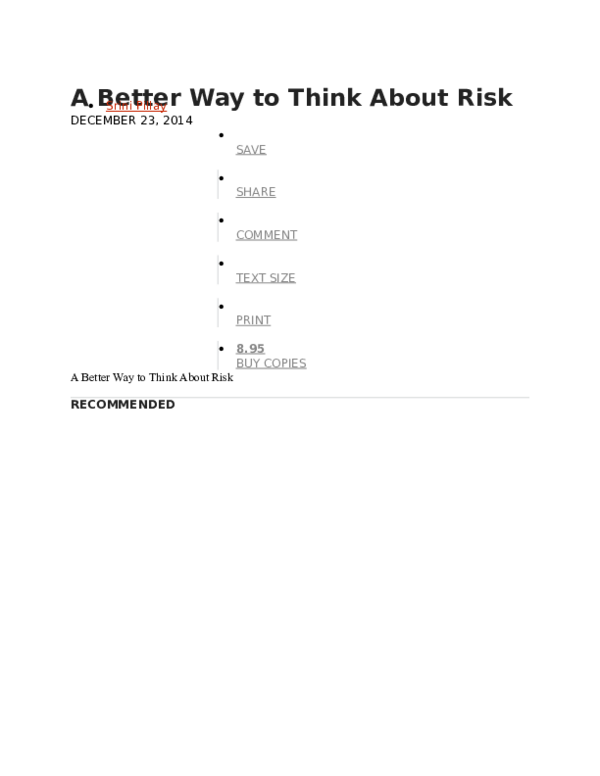 (DOC) A Better Way to Think About Risk