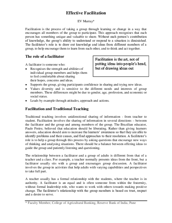 (PDF) Effective Facilitation