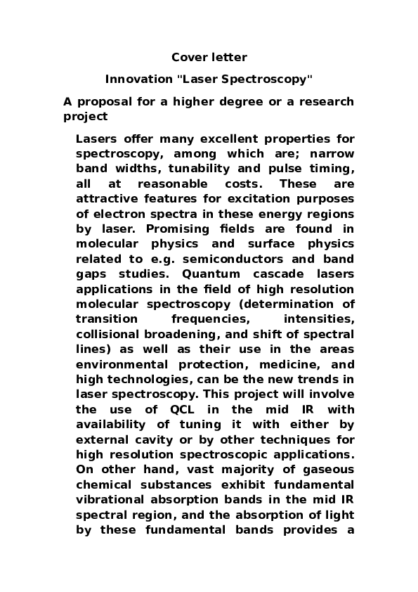 (DOC) Cover letter Innovation "Laser Spectroscopy" muzahim ibrahim