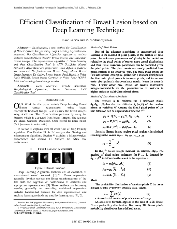 (PDF) Efficient Classification of Breast Lesion based on Deep Learning ...