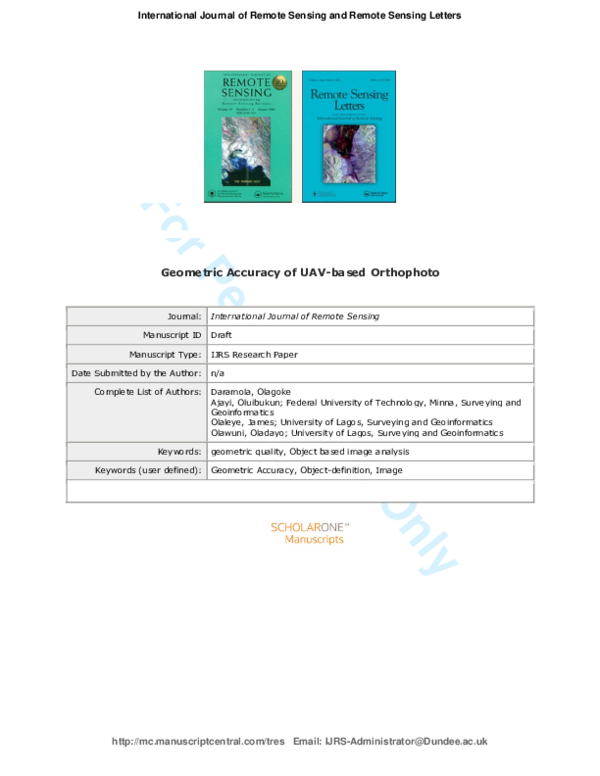 (PDF) International Journal of Remote Sensing and Remote Sensing Letters