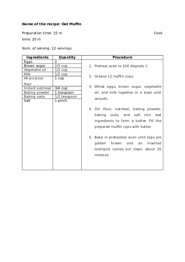 (DOC) Example of Standard Recipe Format Unaa Din Academia.edu